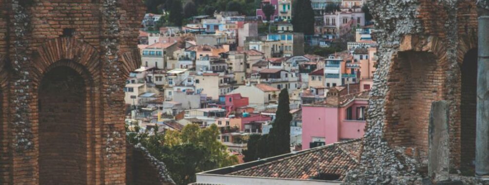 A shot of Sicily cityscape with concrete houses