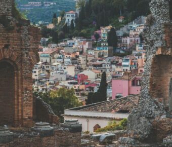 A shot of Sicily cityscape with concrete houses