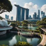 Singapore City with a view of the Marina Bay Sands