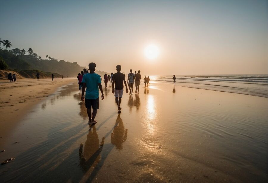 Student tourists in Coxs Bazar