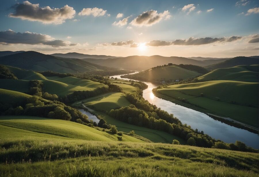 Sunrise over a beautiful landscape
