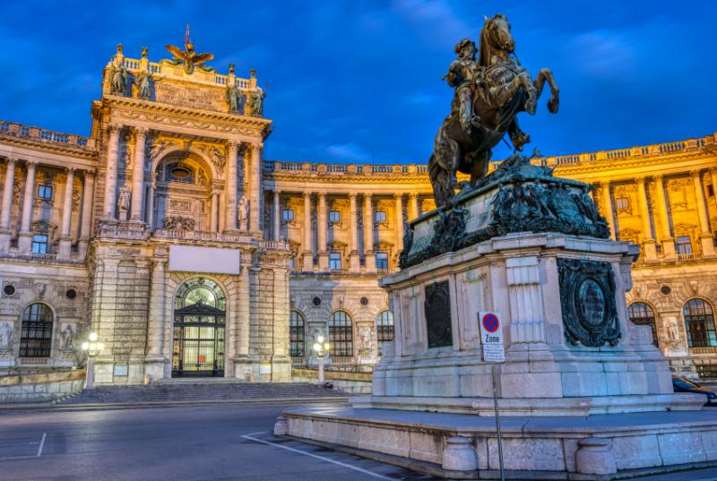 The Prinz Eugen Statue with part of the Hofburg