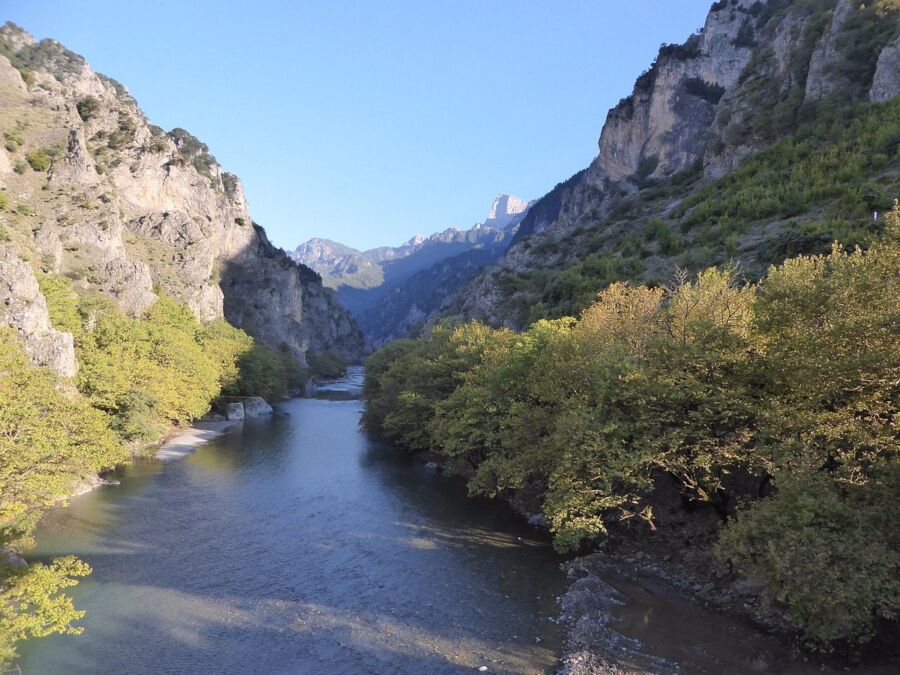 Aerial shot of Vikos National Park