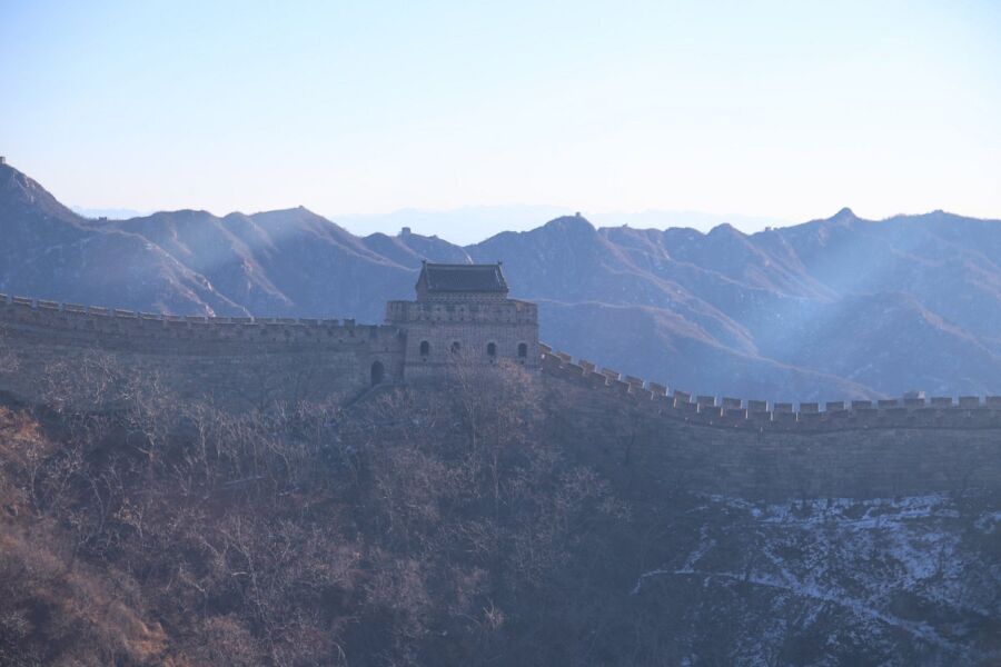 Aerial view of Yangu Great Wall in China