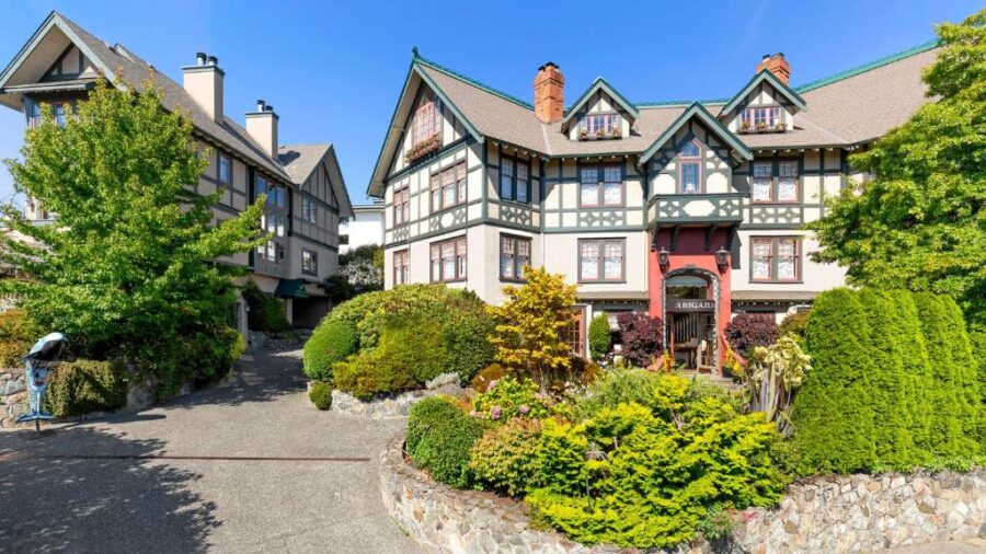 The historic building housing Abigail’s Hotel in Victoria, BC, showcasing its unique architecture.
