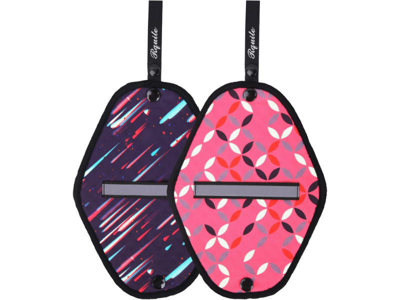 Colorful outdoor accessory set with dynamic and playful designs for active women.