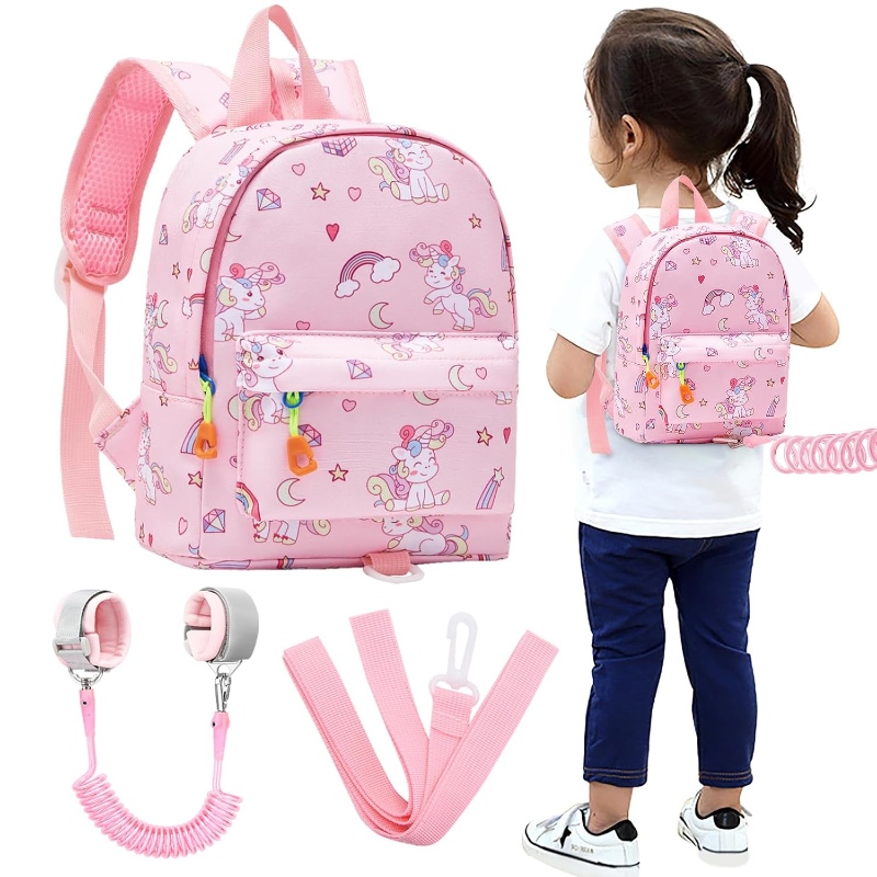 The Accmor Toddler Unicorn Harness Backpack features a playful pink unicorn design, perfect for young children.