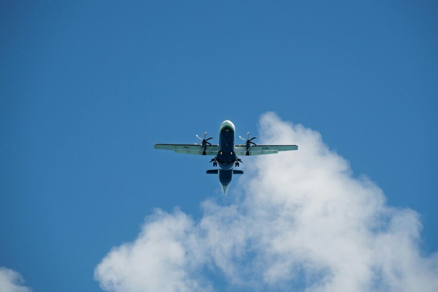 aircraft over clear sky
