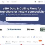 Airhub eSIM webpage featuring an end-of-year sale banner. Offers 10% off on eSIMs for travelers, with a search bar below