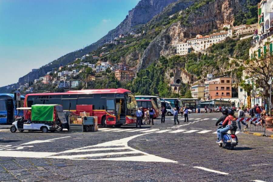 Train station in Manarola, Cinque Terre National Park, Italy, surrounded by colorful buildings and scenic coastal views.