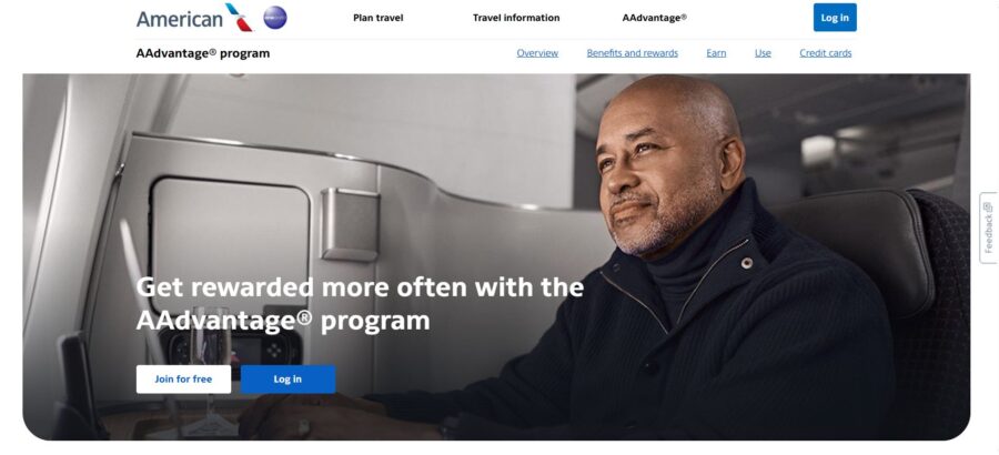 merican Airlines AAdvantage rewards program logo featuring a stylized eagle and the program name in bold letters.