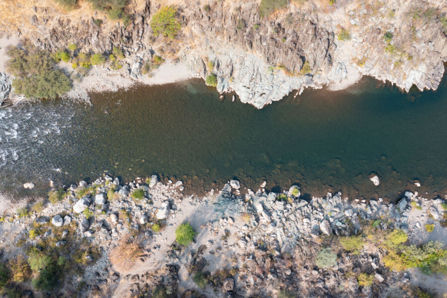 The American River flows through the Auburn Recreation Area not far from Sacramento, California.