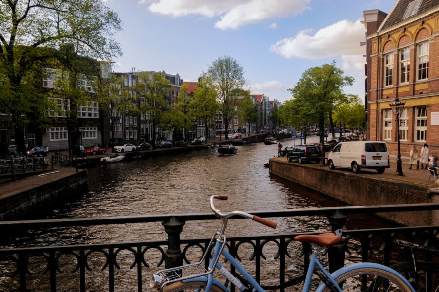amsterdam canal bike view