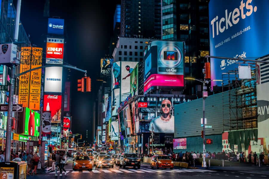 New York City during the night life.
