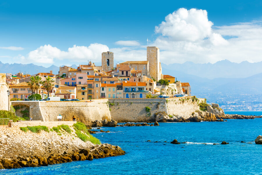 Historic center of Antibes showcasing charming streets and traditional architecture in the French Riviera, Provence, France.