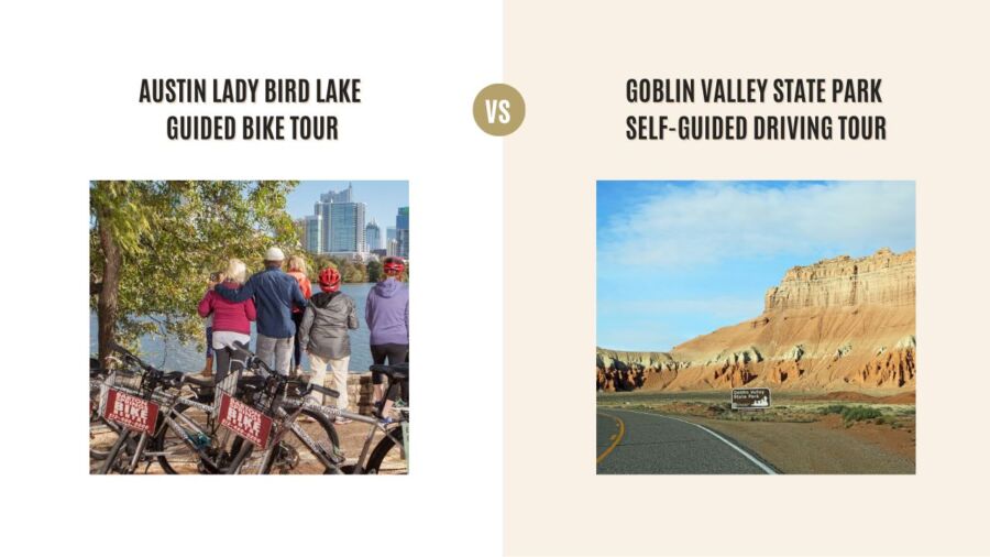Austin Lady Bird Lake Guided Bike Tour vs Goblin Valley State Park Self-Guided Driving Tour: Which Tour Is Better?