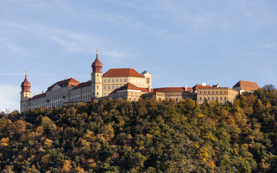 Gottweig Abbey located on a hill in the picturesque Danube Valley, highlighting the charm of Wachau, Austria