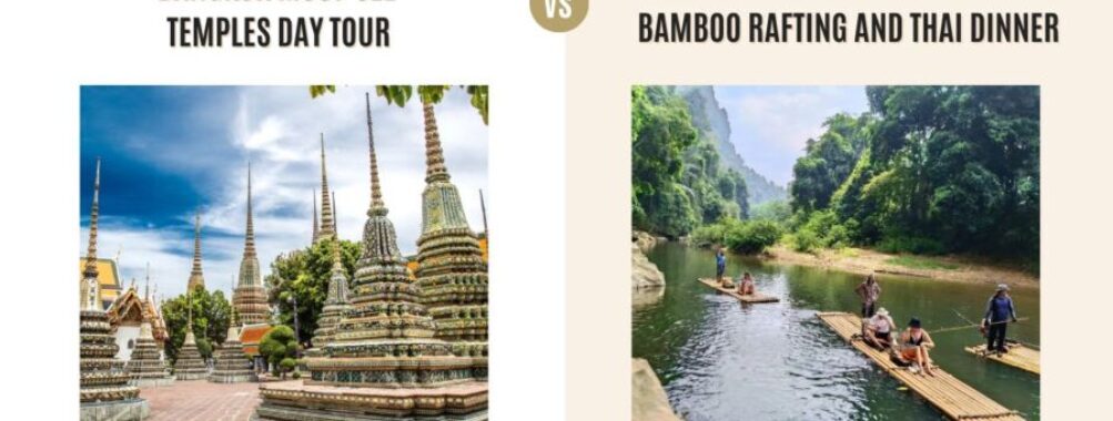 Bangkok Must-See Temples Day Tour vs Khao Sok Jungle Expedition with Bamboo Rafting and Thai Dinner: Which Tour is Better?
