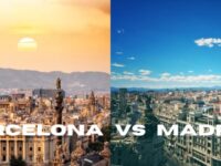 Barcelona vs Madrid: 7 Hidden Gems Only Locals Know About Both Citieshighlighting city rivalry and vibrant architecture under varied skies.