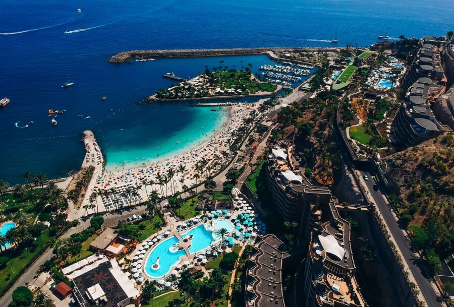 beach resort aerial view