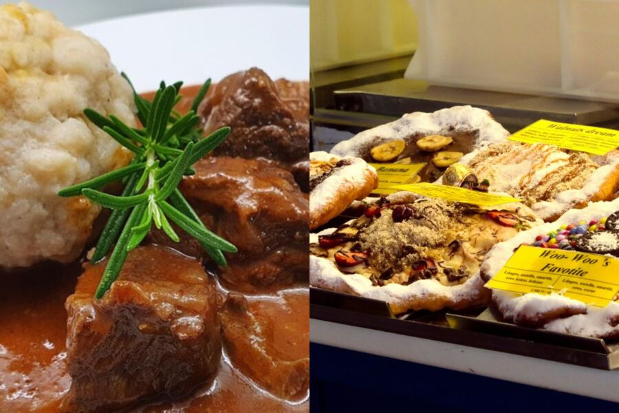 Savory beef stew and artisanal pastries showcasing diverse flavors in culinary tradition.