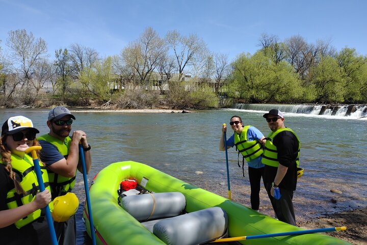 Boise river rafting with guests enjoying 