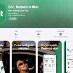 The App Store displays the Bolt app, highlighting the Bolt App interface and features.