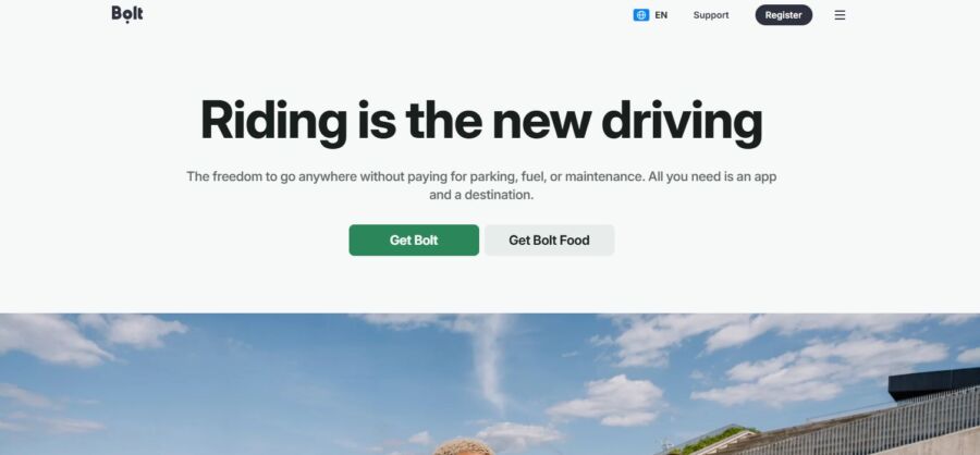 Bolt Website Page, featuring a modern design and user-friendly interface