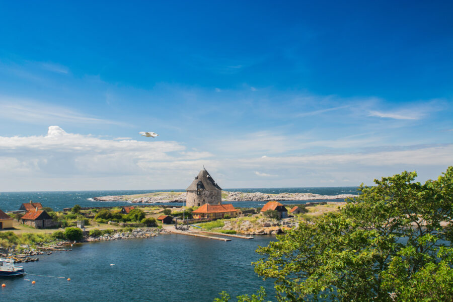 Panoramic view of the Bornholm Island, Denmark and skyline