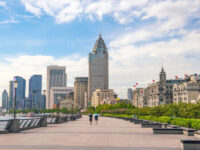 Shanghai, China cityscape at the Bund.