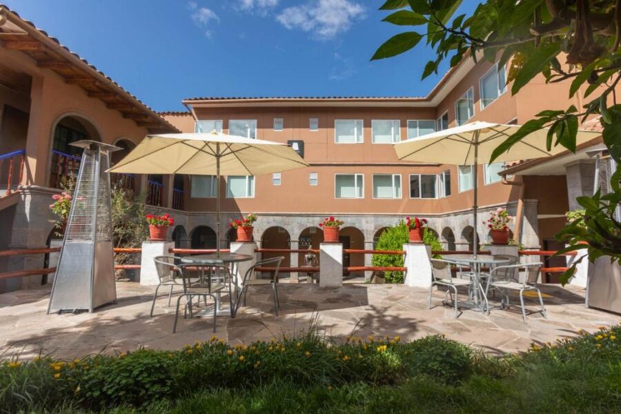 Beautifully designed patio at Casa Andina Standard Cusco San Blas, providing a serene atmosphere for hotel guests.