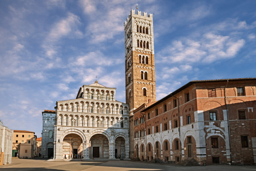 Medieval Roman Catholic cathedral dedicated to Saint Martin of Tours in the historic old town of Lucca, Tuscany, Italy