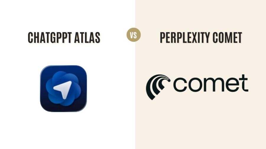 Comparison of ChatGPT Atlas and Perplexity Comet chatbots, showcasing their features and performance metrics.
