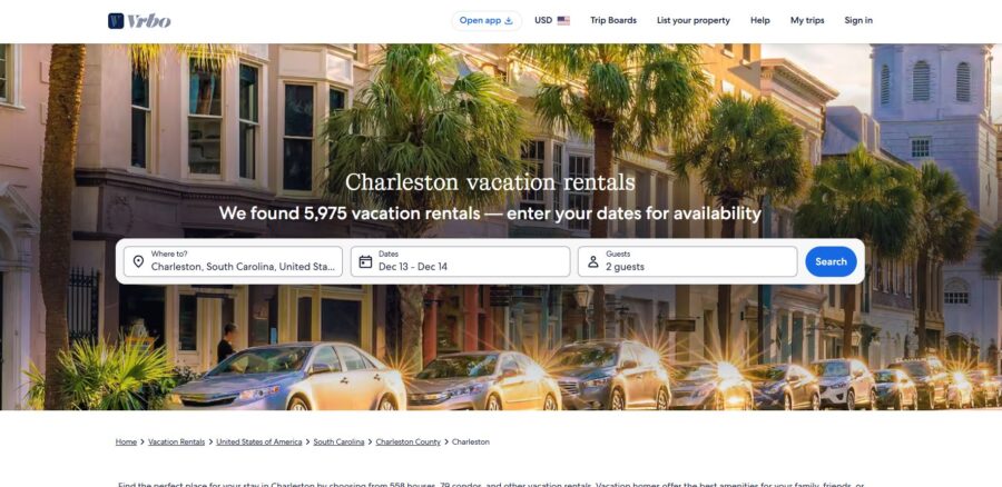 Charleston Vacation Rentals in VRBO