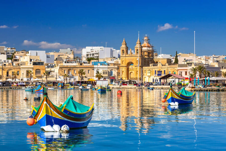 charming mediterranean harbor scene scaled
