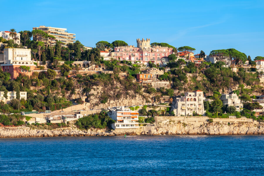 Château de l'Anglais, a historic castle in Nice, France, surrounded by lush gardens and offering panoramic views of the city