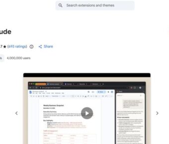 Screenshot of the Chrome Web Store page for the "Claude" extension by Anthropic, showing a 2.7-star rating and 4 million users, with an "Add to Chrome" button.