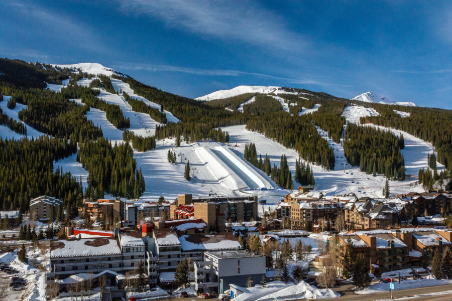 Scenic view of Copper Mountain, a premier ski and snowboard resort located in the Colorado Rocky Mountains