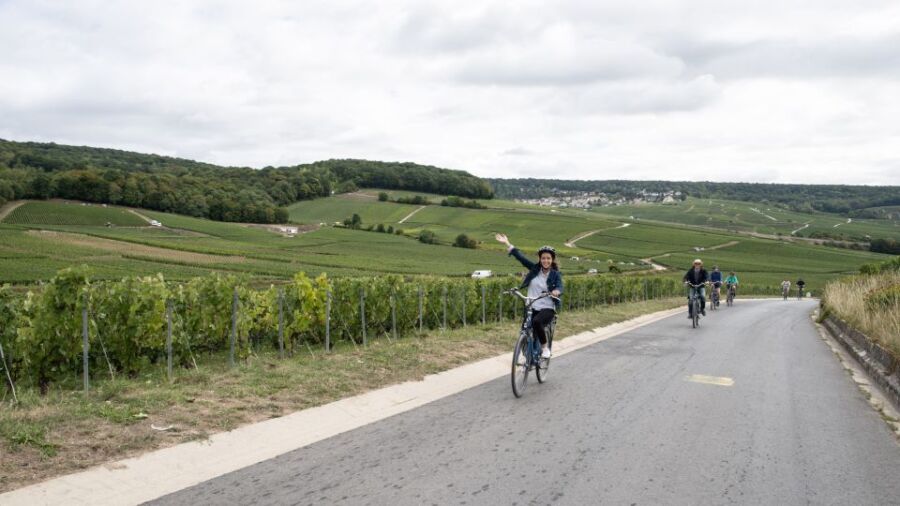 Cyclists enjoying a scenic ride in Dijon