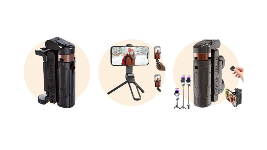 Different mini tripods designed for solo travelers, highlighting their compact size and suitability for selfies.