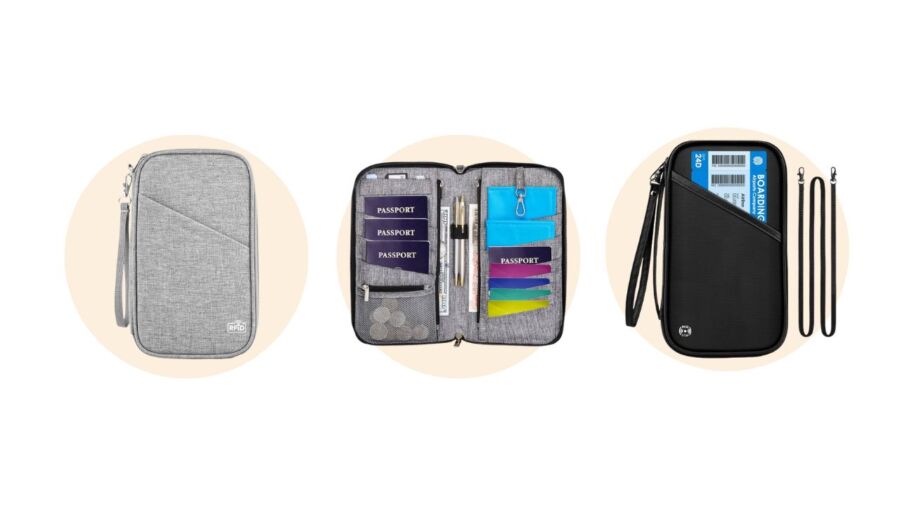 Assorted travel document organizers and accessories showcased, emphasizing innovative designs for efficient packing solutions.
