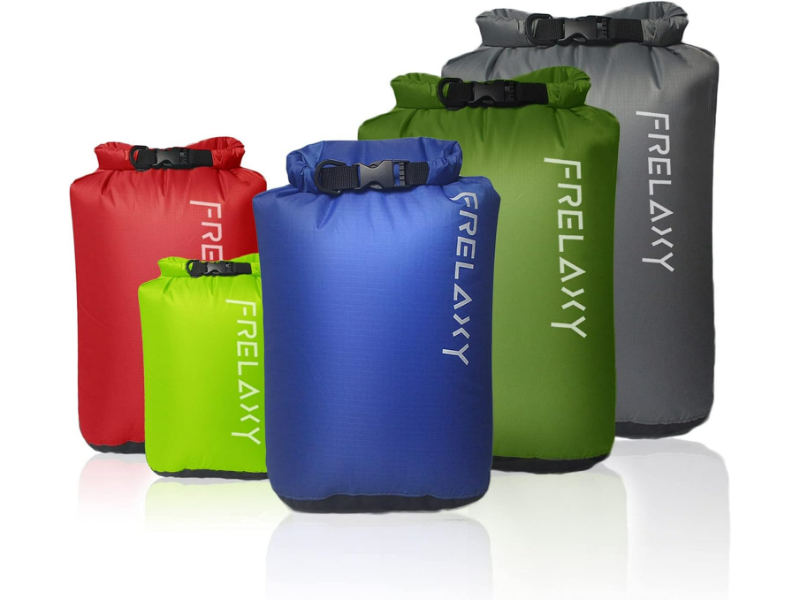 Vibrant Frelaxy dry bags for waterproof outdoor adventures and gear protection.
