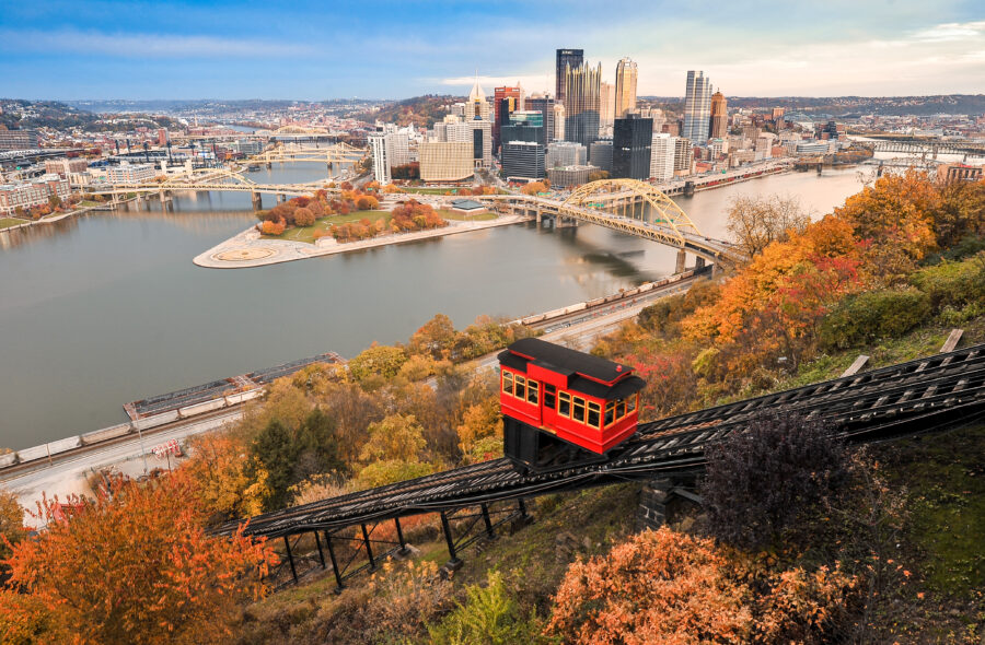 The Duquesne Incline, a historic funicular, offers scenic views of Pittsburgh's skyline and the Ohio River