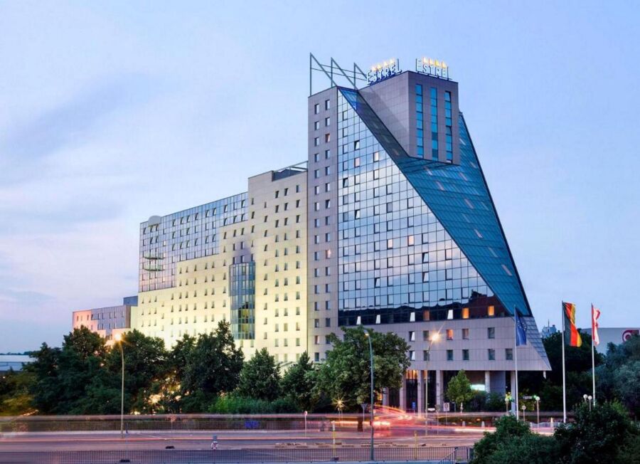 Building exterior of the Estrel Berlin hotel