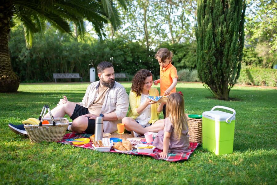 Family Having a Picnic during a Vacation