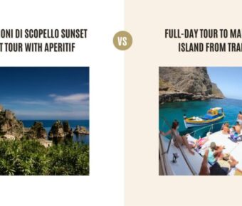 Faraglioni di Scopello sunset boat tour with aperitif vs Full-day tour to Marettimo island from Trapani: Which Tour is Better?