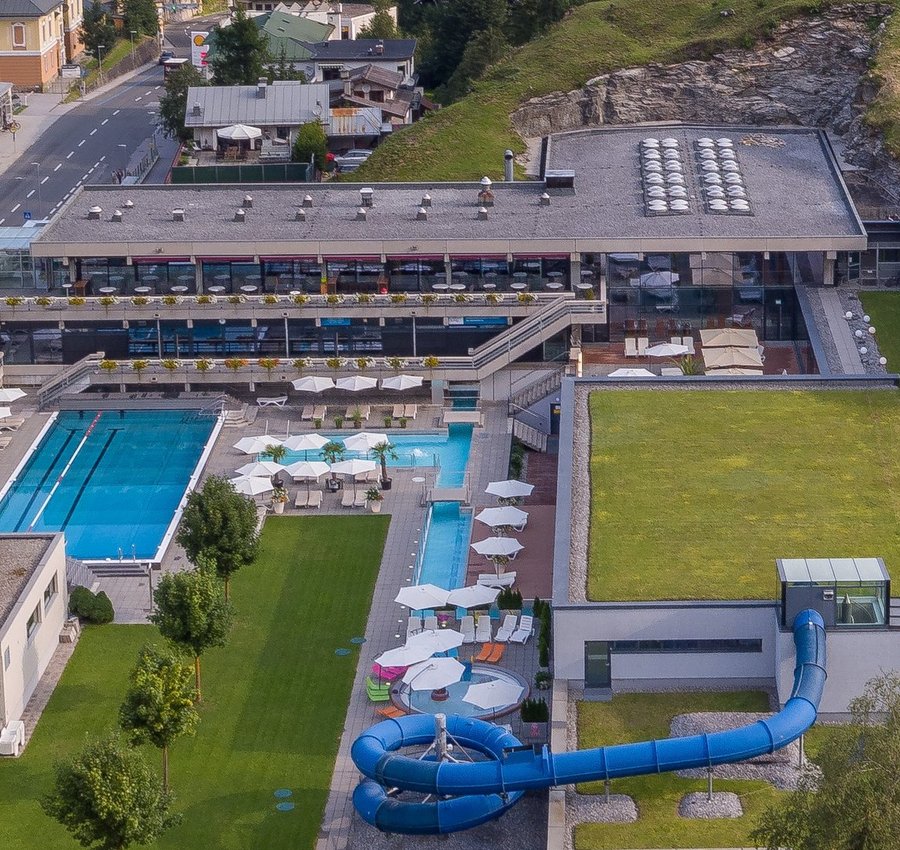Aerial view of the Felsentherme Bad Gastein in Austria