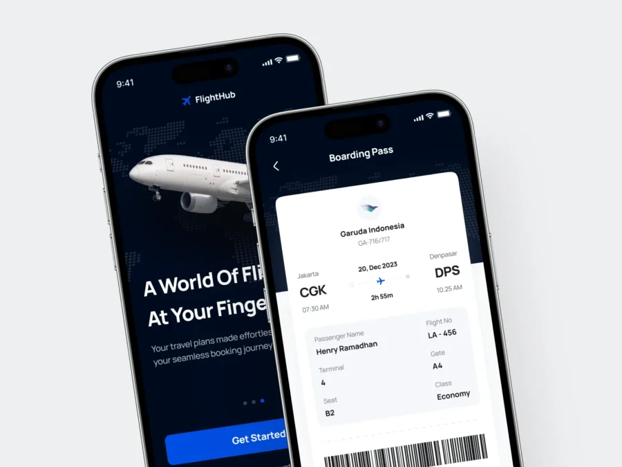 Explore flights easily with FlightHub apps sleek interface and digital boarding pass feature.