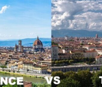 Florence and Turin skyline comparison: juxtaposing Renaissance architecture with Baroque-modern influences.