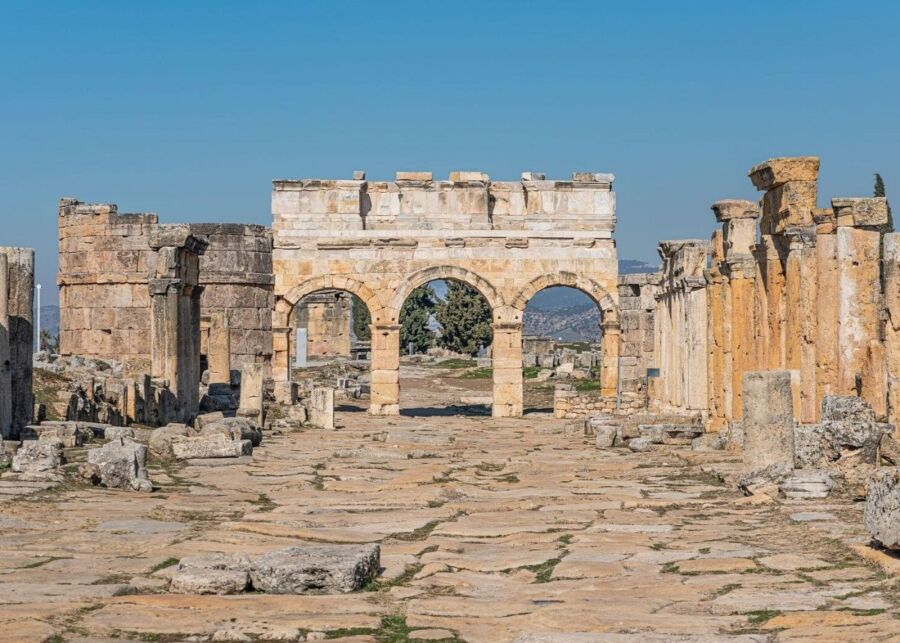 The archaeological site of Ephesus in Turkey, highlighting the remnants of ancient civilization and its architectural marvels.